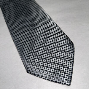 New John Sparks W/ Tag Black & Gray Silk Neck Tie Necktie Mens Tie